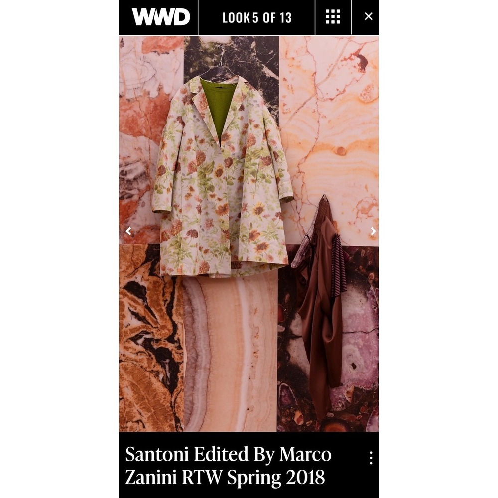 Santoni Marco Zanini Runway Coat Floral A Line IT44 NWT Spring 2018 Rare - Picture 3 of 12